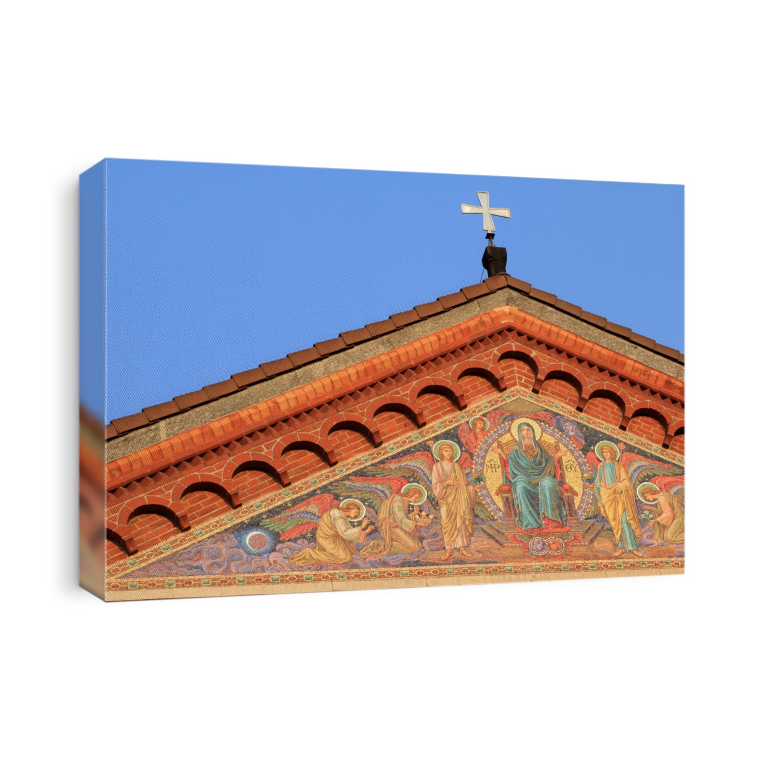 Tympanum of the Santa Maria di Caravaggio Church, Milan, Italy