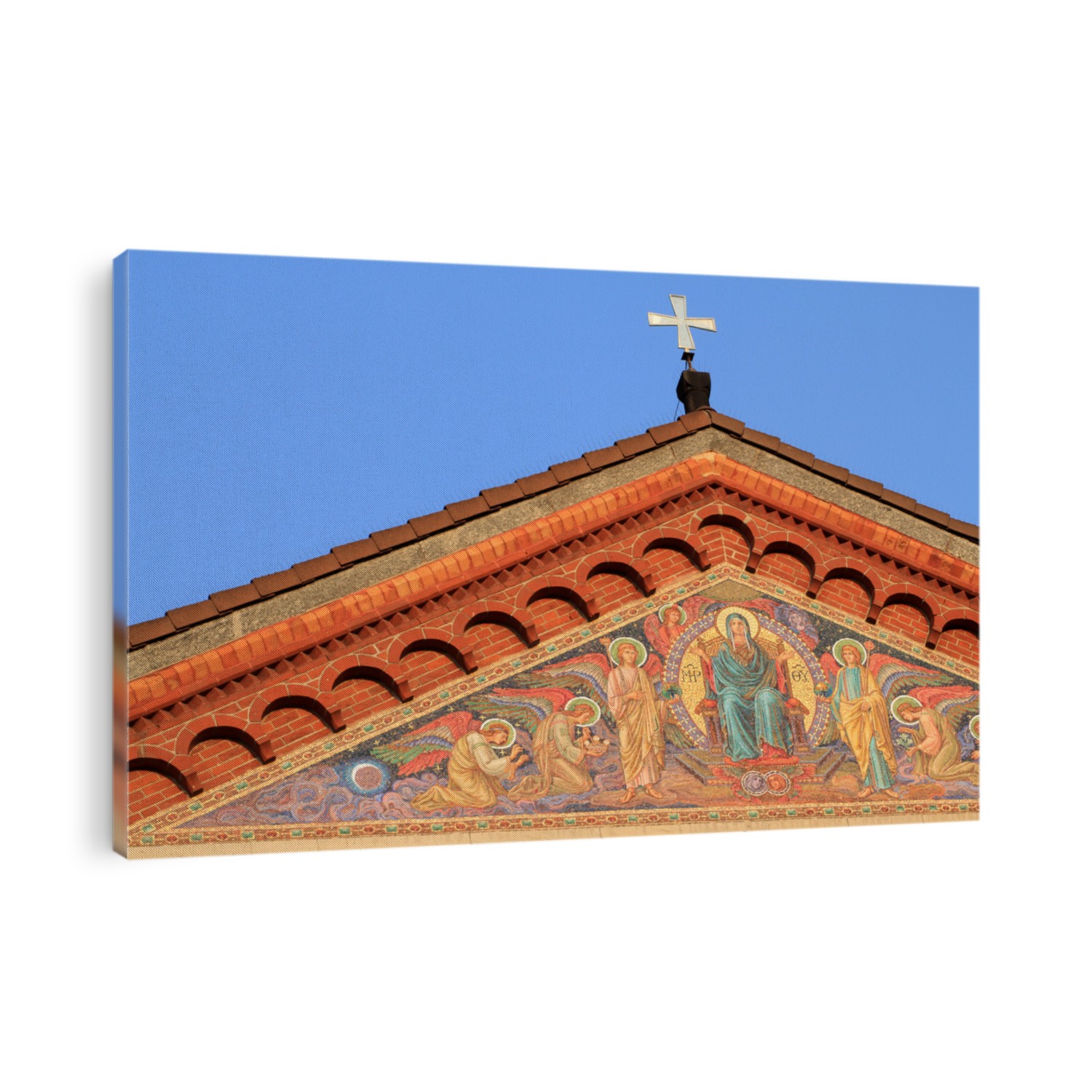 Tympanum of the Santa Maria di Caravaggio Church, Milan, Italy