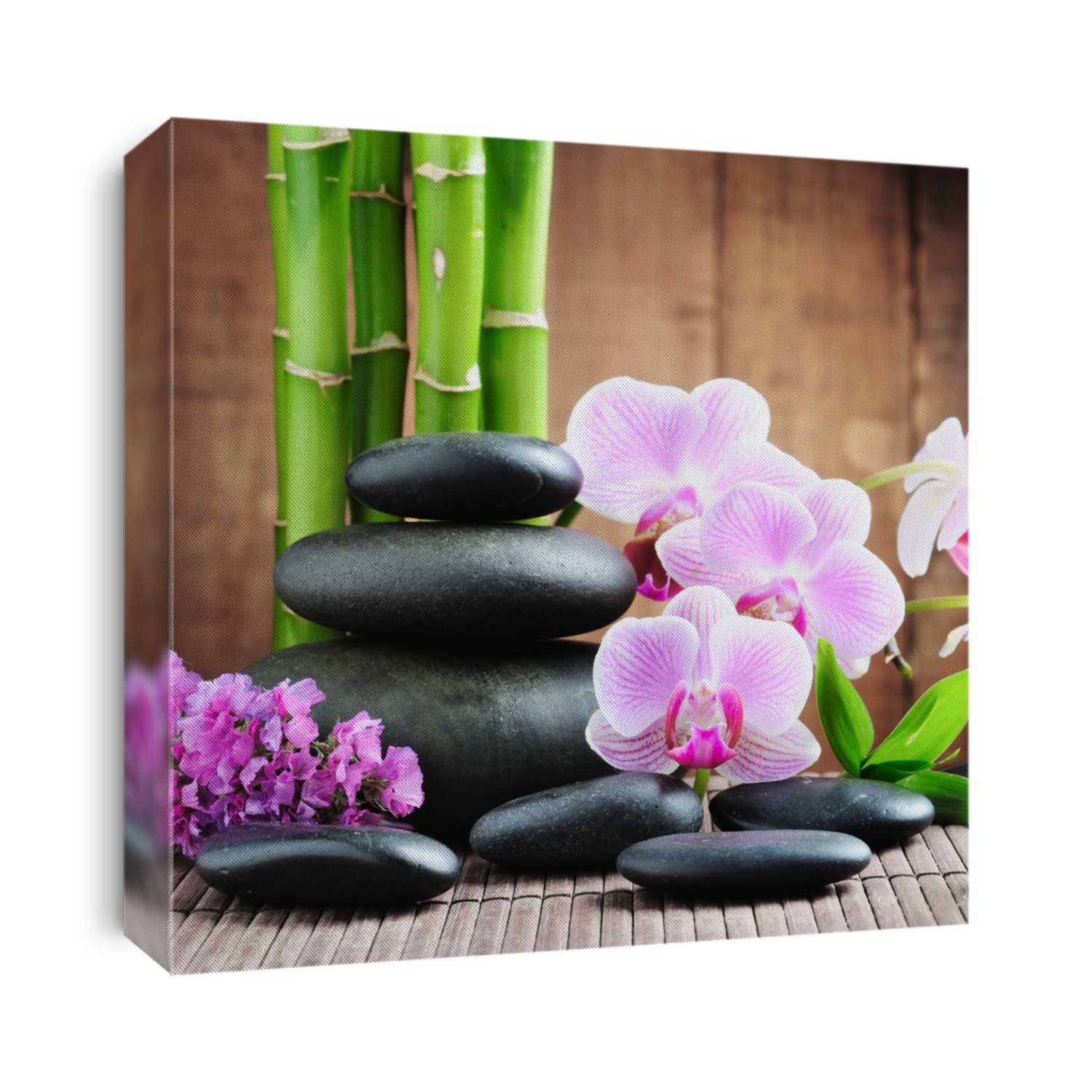 spa concept with zen stones and  orchid