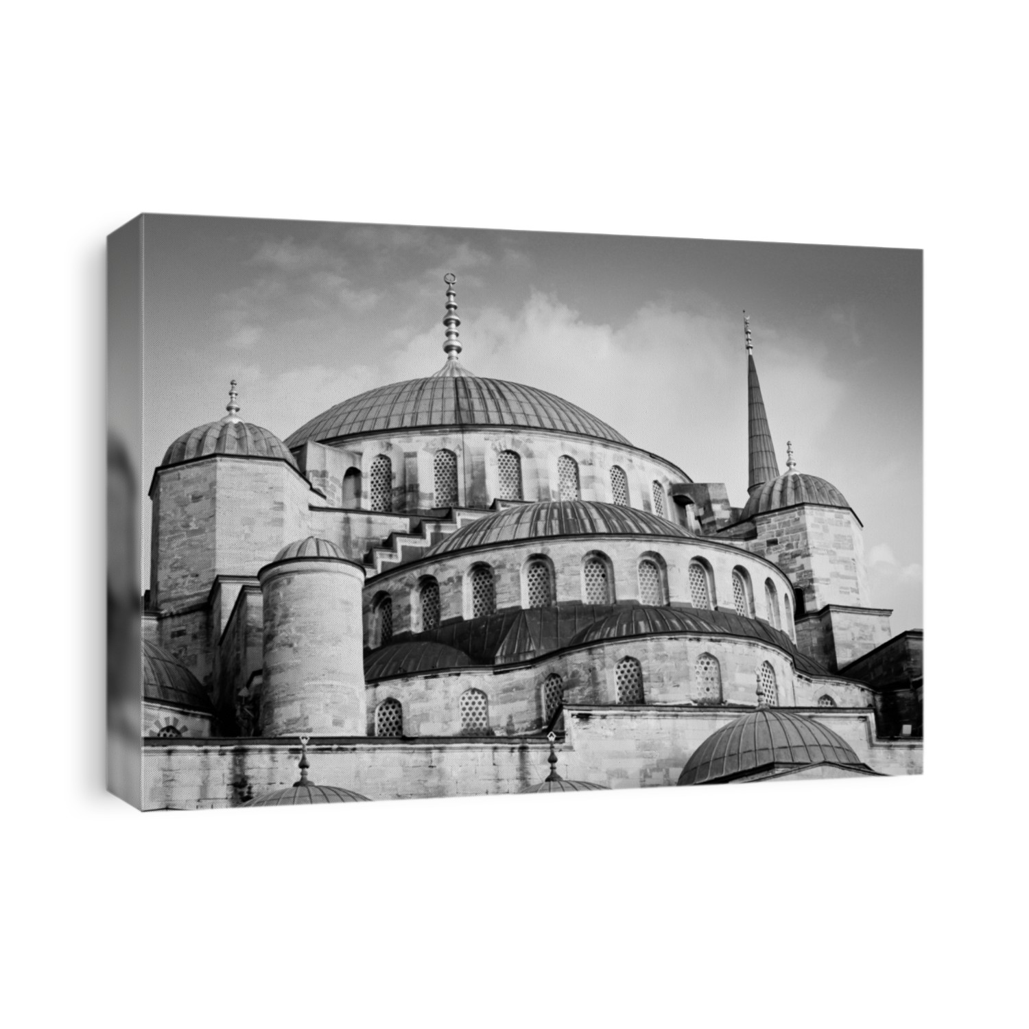 Sultan Ahmed Mosque or Blue Mosque in Istanbul in black and white 